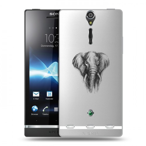 Полупрозрачный дизайнерский пластиковый чехол для Sony Xperia S Прозрачные слоны