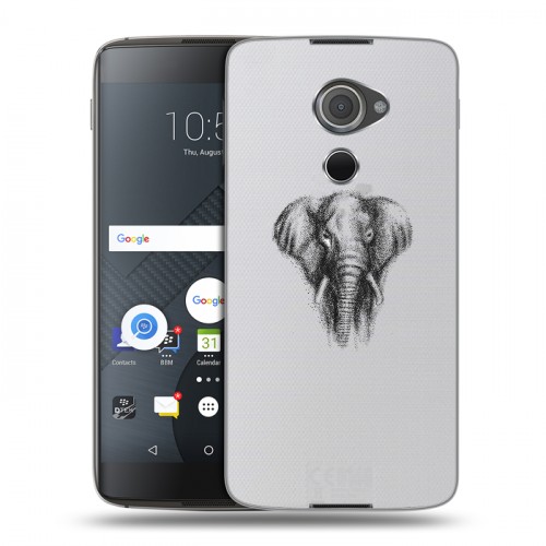Полупрозрачный дизайнерский пластиковый чехол для Blackberry DTEK60 Прозрачные слоны