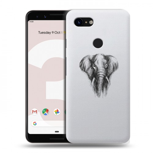 Полупрозрачный дизайнерский пластиковый чехол для Google Pixel 3 Прозрачные слоны