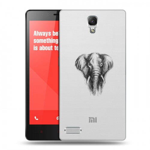 Полупрозрачный дизайнерский пластиковый чехол для Xiaomi RedMi Note Прозрачные слоны