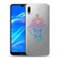 Полупрозрачный дизайнерский пластиковый чехол для Huawei Y6 (2019) Прозрачные слоны