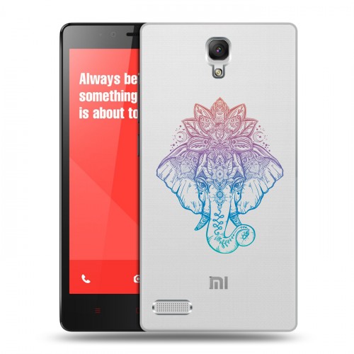 Полупрозрачный дизайнерский силиконовый чехол для Xiaomi RedMi Note Прозрачные слоны