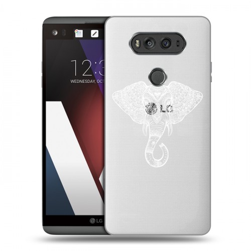 Полупрозрачный дизайнерский пластиковый чехол для LG V20 Прозрачные слоны