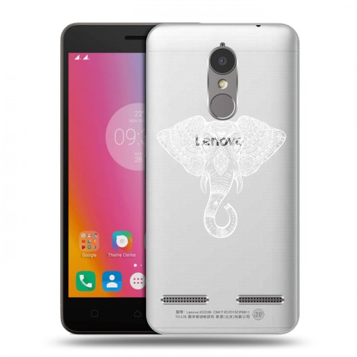 Полупрозрачный дизайнерский пластиковый чехол для Lenovo K6 Прозрачные слоны