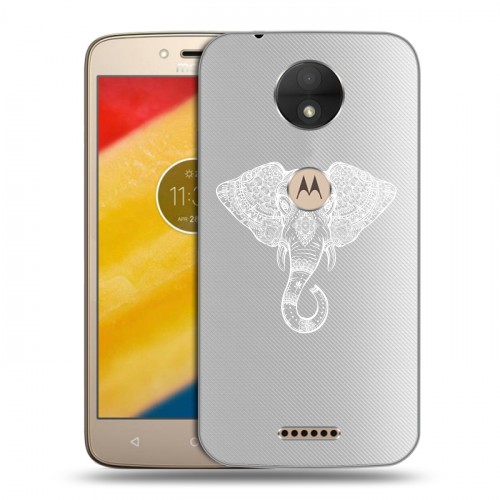 Полупрозрачный дизайнерский силиконовый чехол для Motorola Moto C Прозрачные слоны