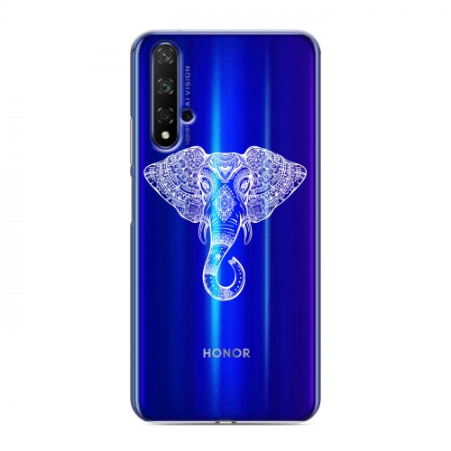 Полупрозрачный дизайнерский пластиковый чехол для Huawei Honor 20 Прозрачные слоны