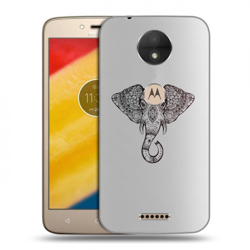 Полупрозрачный дизайнерский силиконовый чехол для Motorola Moto C Прозрачные слоны