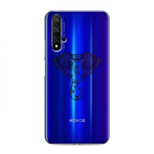 Полупрозрачный дизайнерский пластиковый чехол для Huawei Honor 20 Прозрачные слоны