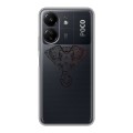 Полупрозрачный дизайнерский силиконовый чехол для Xiaomi Poco C65 Прозрачные слоны