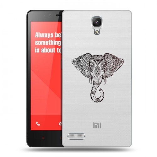 Полупрозрачный дизайнерский пластиковый чехол для Xiaomi RedMi Note Прозрачные слоны