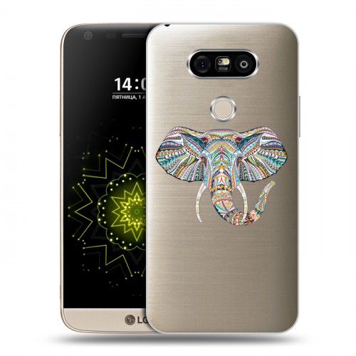 Полупрозрачный дизайнерский пластиковый чехол для LG G5 Прозрачные слоны