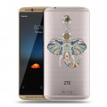 Полупрозрачный дизайнерский пластиковый чехол для ZTE Axon 7 Прозрачные слоны