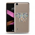 Полупрозрачный дизайнерский пластиковый чехол для LG X Style Прозрачные слоны