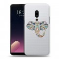 Полупрозрачный дизайнерский пластиковый чехол для Meizu 15 Plus Прозрачные слоны