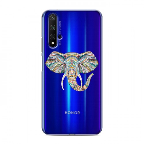 Полупрозрачный дизайнерский пластиковый чехол для Huawei Honor 20 Прозрачные слоны