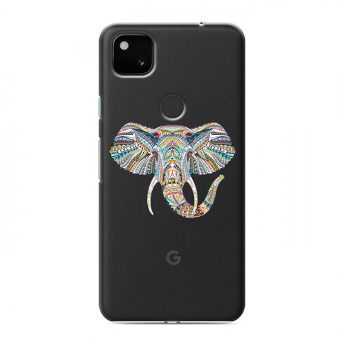 Полупрозрачный дизайнерский пластиковый чехол для Google Pixel 4a Прозрачные слоны