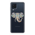 Полупрозрачный дизайнерский пластиковый чехол для Samsung Galaxy A22 Прозрачные слоны