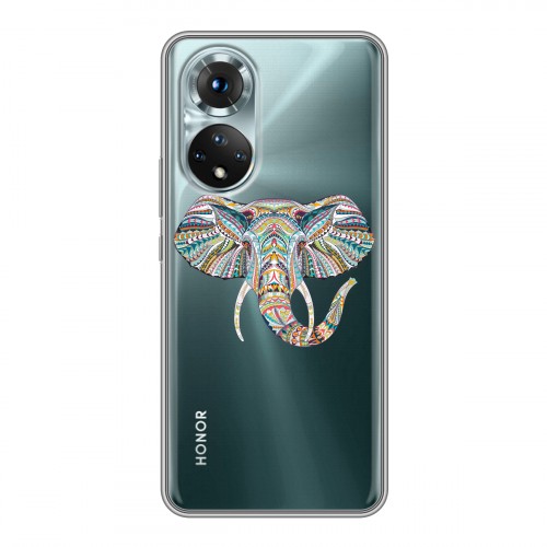 Полупрозрачный дизайнерский пластиковый чехол для Huawei Honor 50 Прозрачные слоны