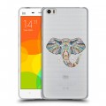 Полупрозрачный дизайнерский пластиковый чехол для Xiaomi Mi Note Прозрачные слоны