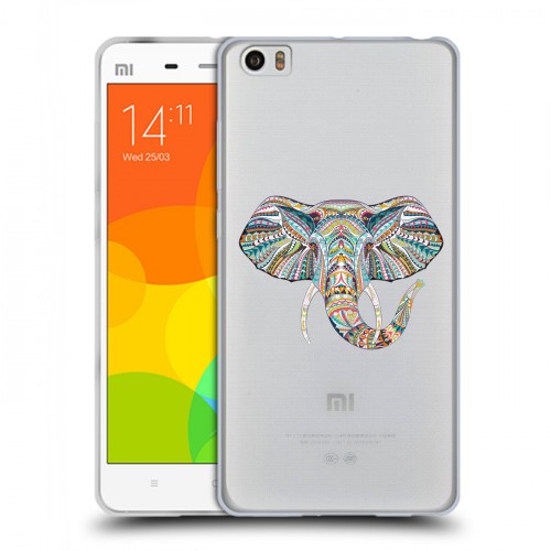 Полупрозрачный дизайнерский пластиковый чехол для Xiaomi Mi Note Прозрачные слоны