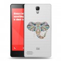 Полупрозрачный дизайнерский силиконовый чехол для Xiaomi RedMi Note Прозрачные слоны