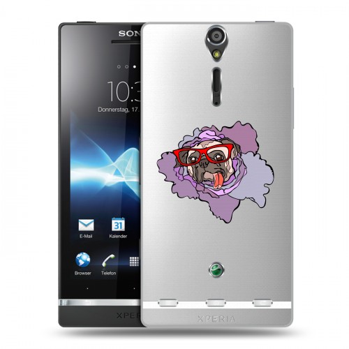 Полупрозрачный дизайнерский пластиковый чехол для Sony Xperia S Собаки