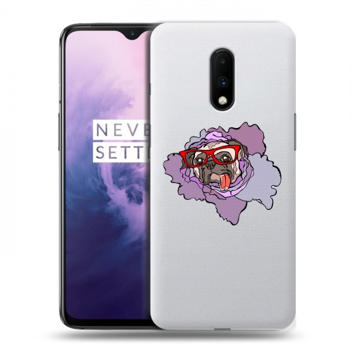 Полупрозрачный дизайнерский пластиковый чехол для OnePlus 7 Собаки