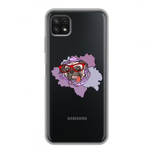 Полупрозрачный дизайнерский силиконовый чехол для Samsung Galaxy A22s 5G Собаки