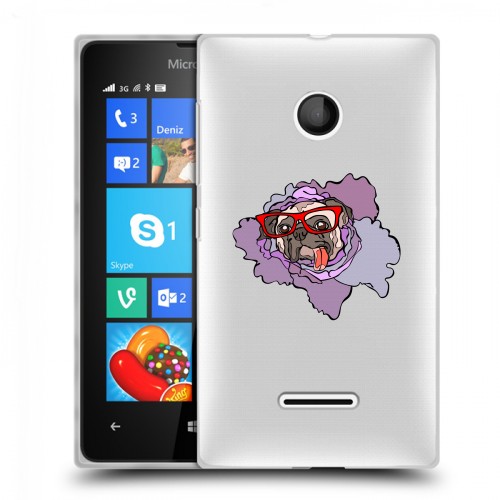 Полупрозрачный дизайнерский пластиковый чехол для Microsoft Lumia 435 Собаки