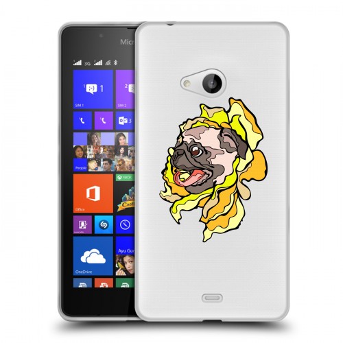 Полупрозрачный дизайнерский пластиковый чехол для Microsoft Lumia 540 Собаки