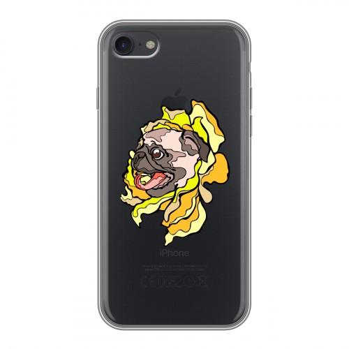 Полупрозрачный дизайнерский силиконовый с усиленными углами чехол для Iphone 7 Собаки