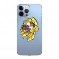 Полупрозрачный дизайнерский силиконовый чехол для Iphone 13 Pro Max Собаки