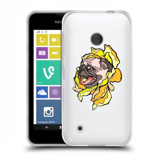 Полупрозрачный дизайнерский пластиковый чехол для Nokia Lumia 530 Собаки