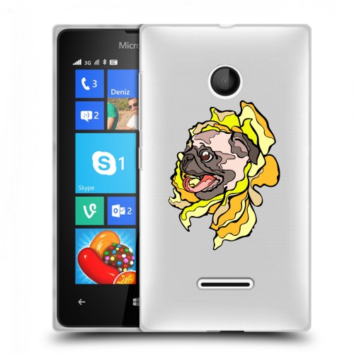 Полупрозрачный дизайнерский пластиковый чехол для Microsoft Lumia 435 Собаки