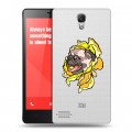 Полупрозрачный дизайнерский силиконовый чехол для Xiaomi RedMi Note Собаки