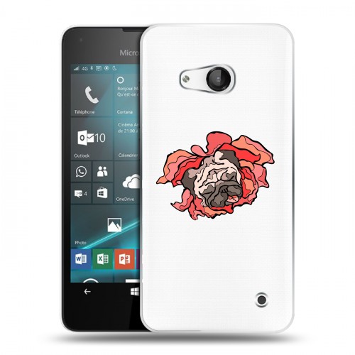 Полупрозрачный дизайнерский пластиковый чехол для Microsoft Lumia 550 Собаки