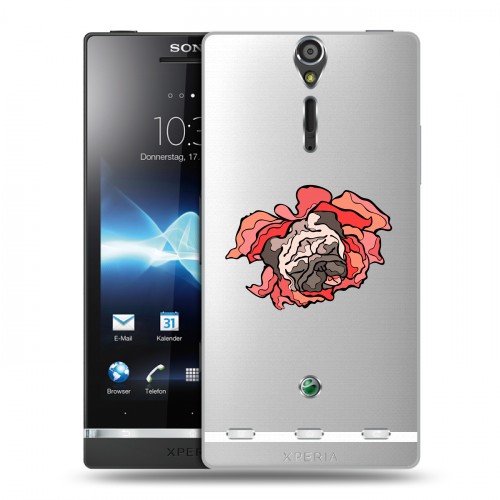 Полупрозрачный дизайнерский пластиковый чехол для Sony Xperia S Собаки