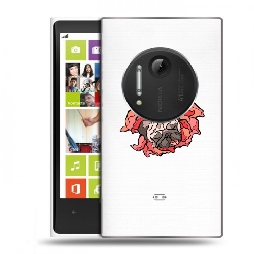 Полупрозрачный дизайнерский пластиковый чехол для Nokia Lumia 1020 Собаки