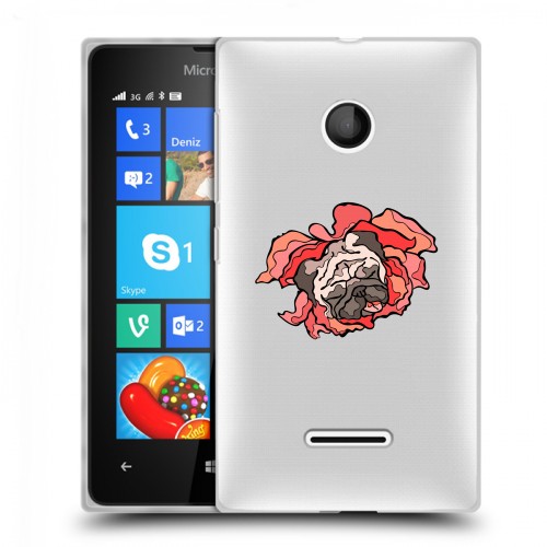 Полупрозрачный дизайнерский пластиковый чехол для Microsoft Lumia 435 Собаки