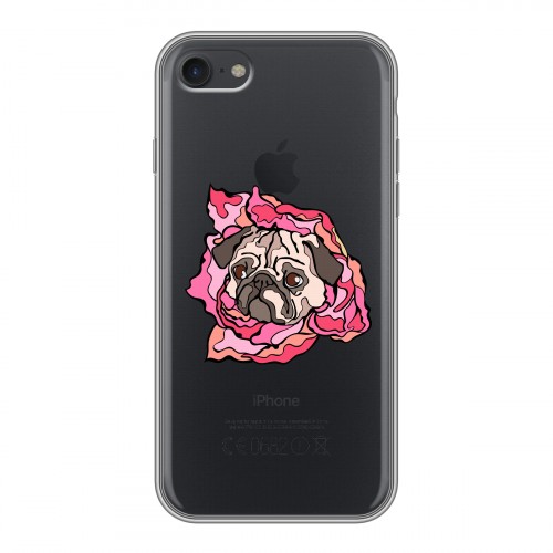 Полупрозрачный дизайнерский силиконовый чехол для Iphone 7 Собаки