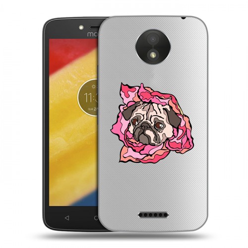 Полупрозрачный дизайнерский пластиковый чехол для Motorola Moto C Plus Собаки