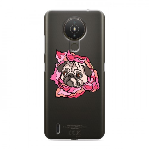 Полупрозрачный дизайнерский силиконовый с усиленными углами чехол для Nokia 1.4 Собаки