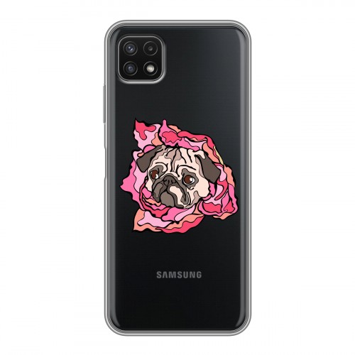Полупрозрачный дизайнерский силиконовый чехол для Samsung Galaxy A22s 5G Собаки