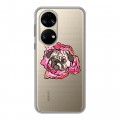 Полупрозрачный дизайнерский силиконовый чехол для Huawei P50 Pro Собаки