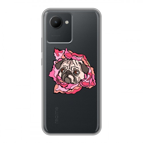 Полупрозрачный дизайнерский силиконовый чехол для Realme C30 Собаки