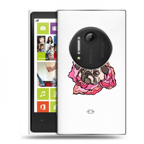 Полупрозрачный дизайнерский пластиковый чехол для Nokia Lumia 1020 Собаки