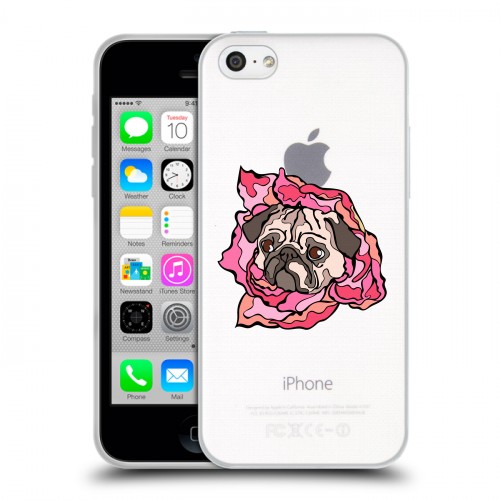 Полупрозрачный дизайнерский пластиковый чехол для Iphone 5c Собаки