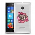 Полупрозрачный дизайнерский пластиковый чехол для Microsoft Lumia 435 Собаки