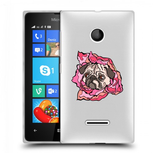 Полупрозрачный дизайнерский пластиковый чехол для Microsoft Lumia 435 Собаки