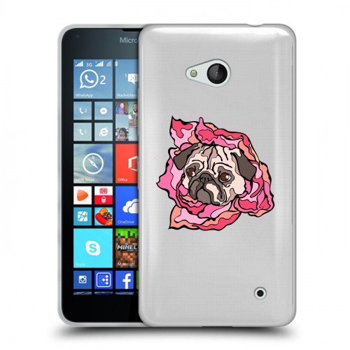 Полупрозрачный дизайнерский пластиковый чехол для Microsoft Lumia 640 Собаки